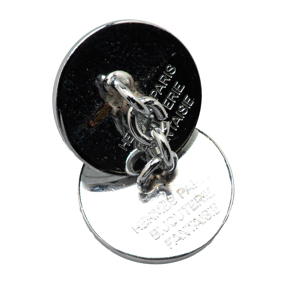 Hermès Palladium Plated Selle Bijouterie Fantaisie Cufflinks - 3