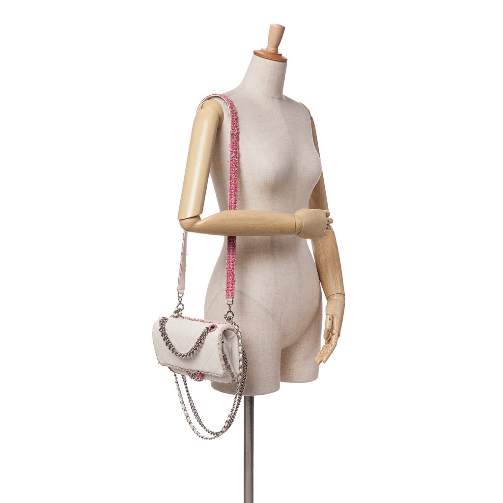 Chanel Quilted Lambskin and Tweed Elegant Trim Flap - Image 13