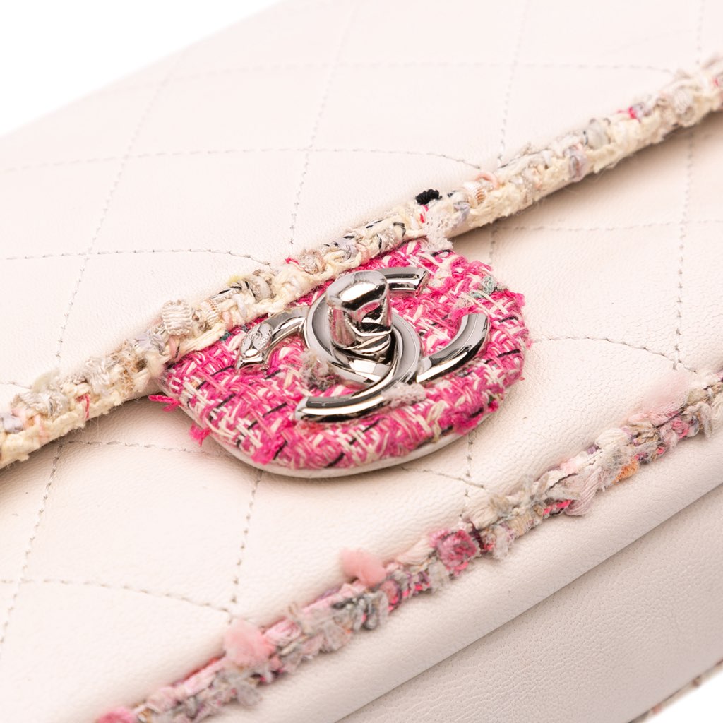 Chanel Quilted Lambskin and Tweed Elegant Trim Flap - Image 12