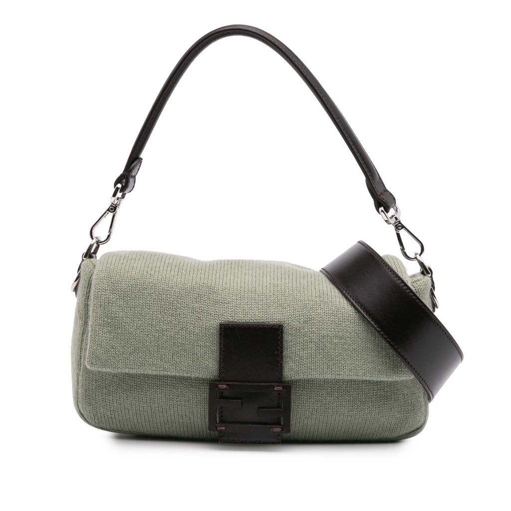 Fendi Cashmere Baguette Satchel