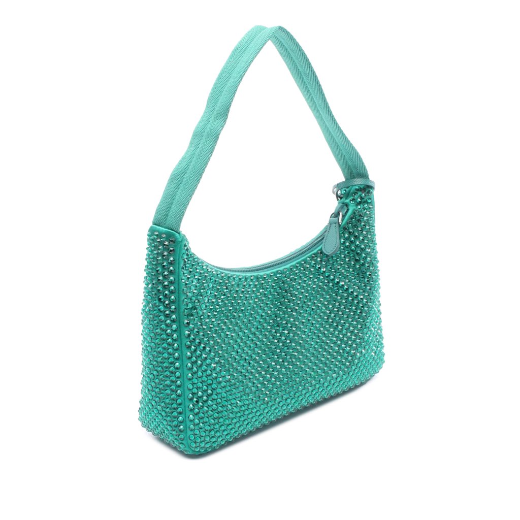 Prada Mini Satin Crystal Re Edition 2000 Shoulder Bag - 2