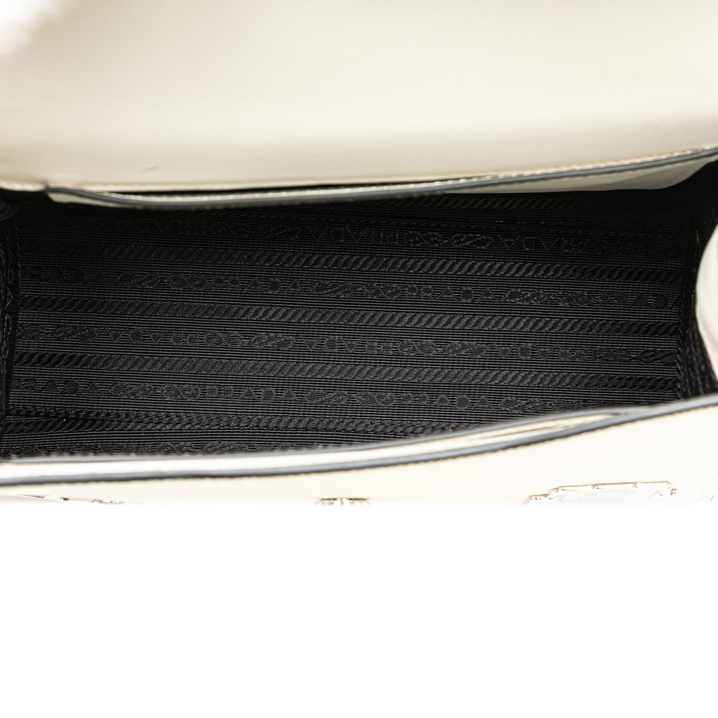 Prada Saffiano Cuir Monochrome Robot Patches Envelope Chain Flap - 4