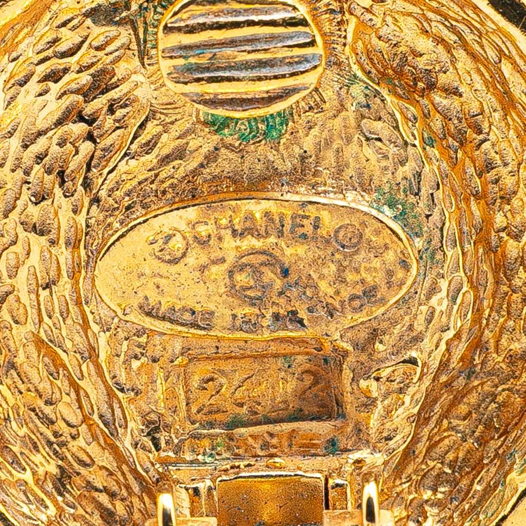 Chanel Gold Plated Faux Pearl Round Clip on Earrings - 3