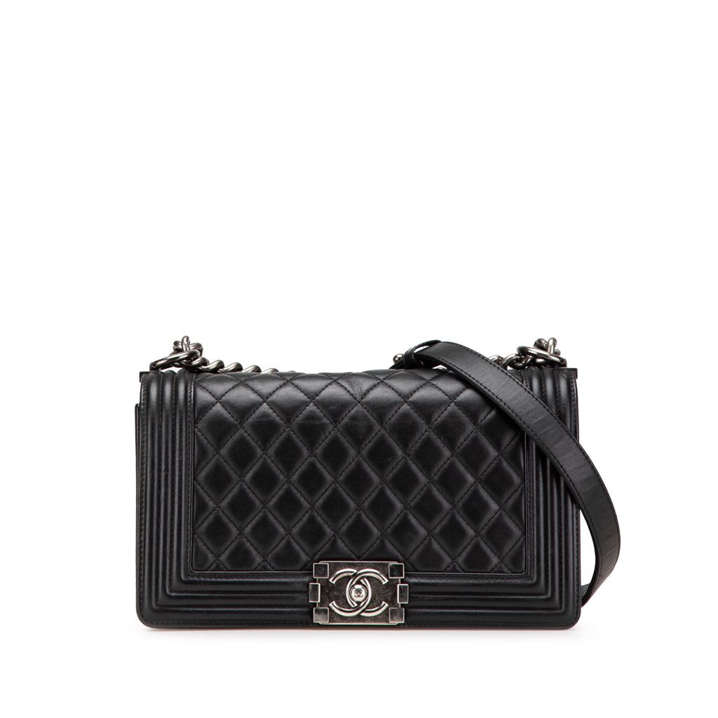 Chanel Old Medium Quilted Lambskin Boy Flap