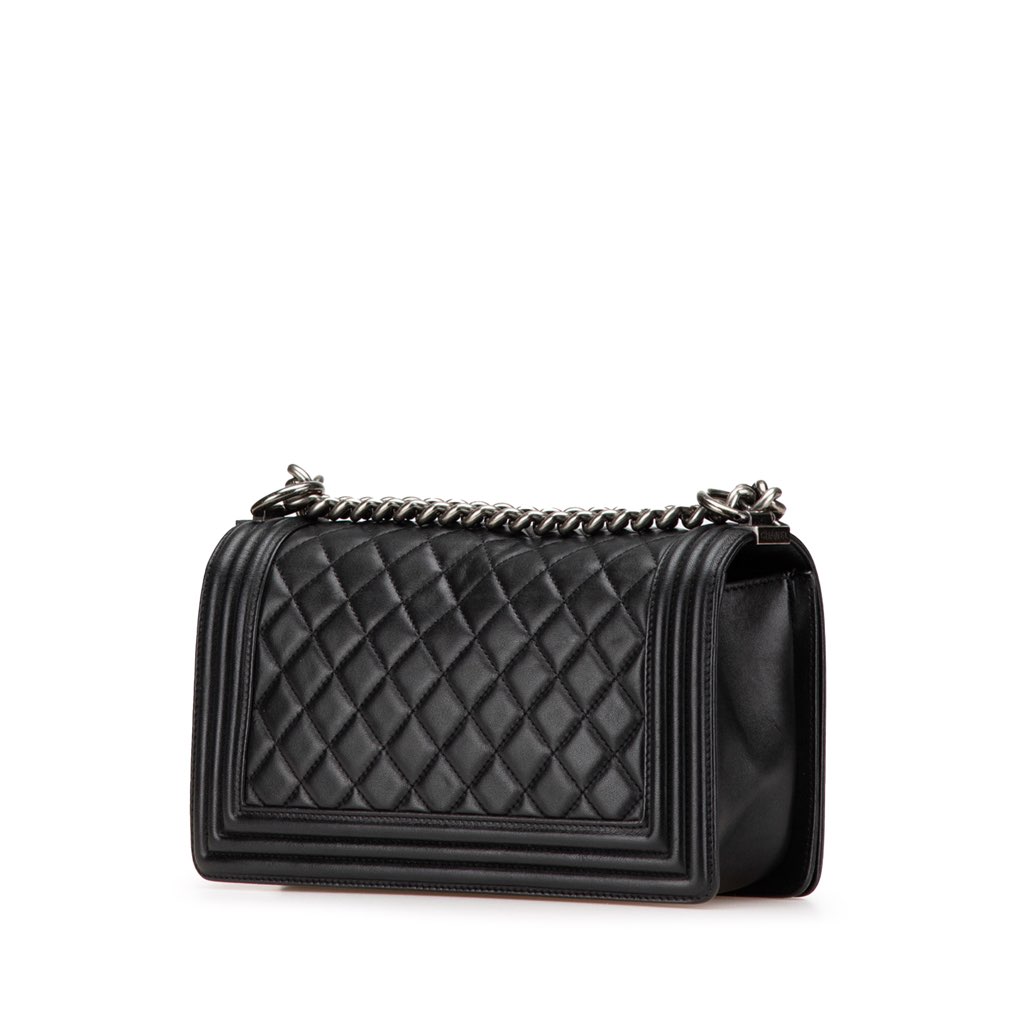 Chanel Old Medium Quilted Lambskin Boy Flap - Back view