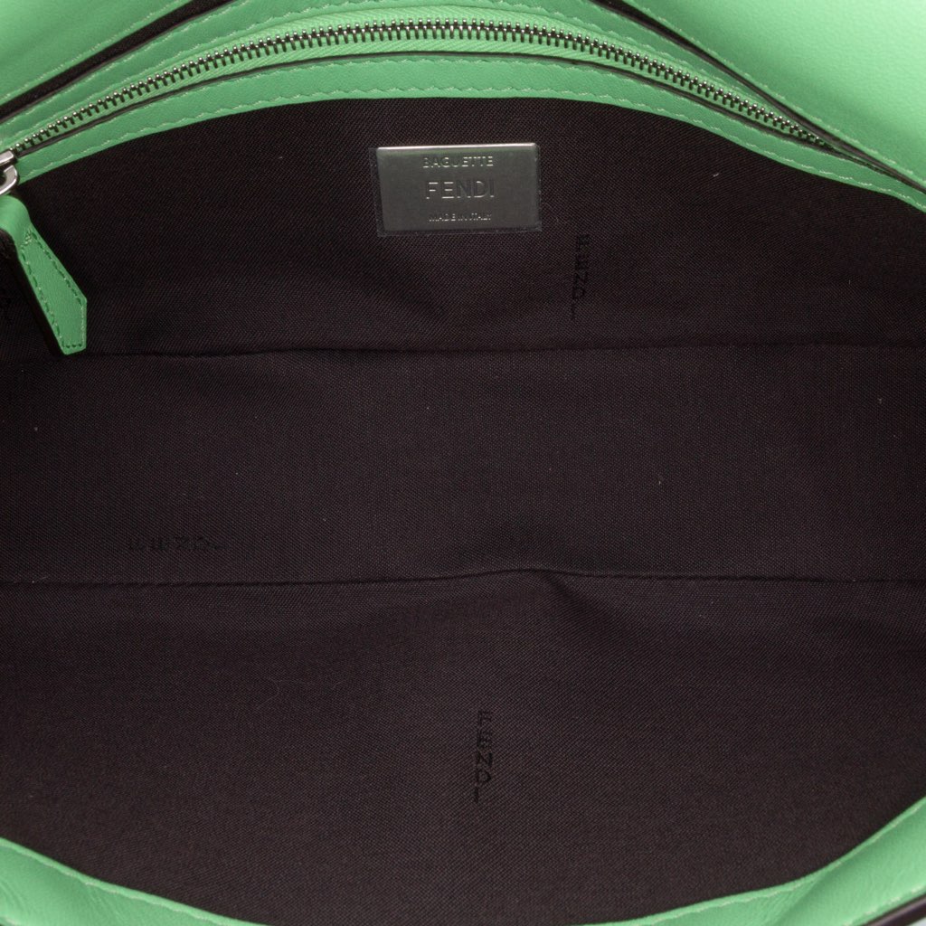 Fendi Medium Leather Embossed FF Baguette Satchel - 4