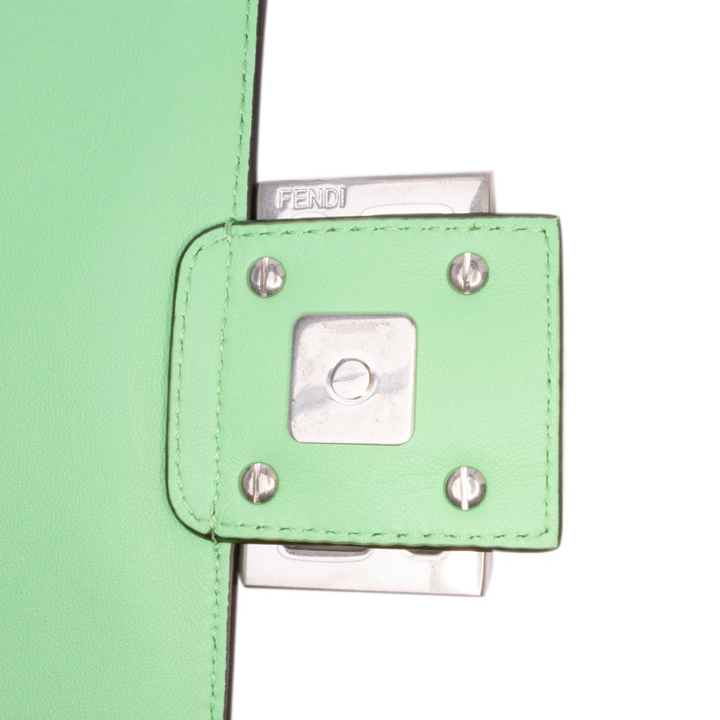 Fendi Medium Leather Embossed FF Baguette Satchel - Side view