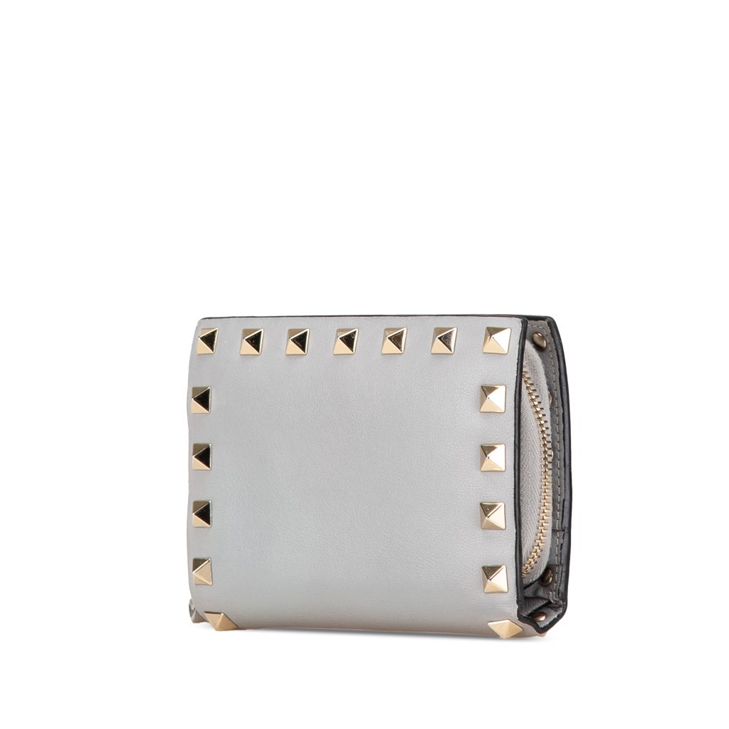 Valentino Leather Rockstud Compact Bifold Wallet - 2