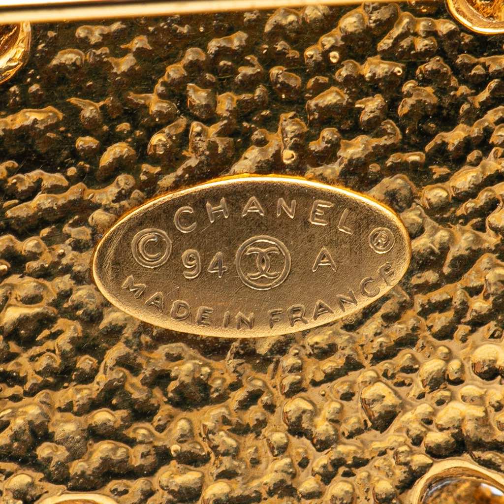 Chanel Gold Plated CC Sun Motif Brooch - 3