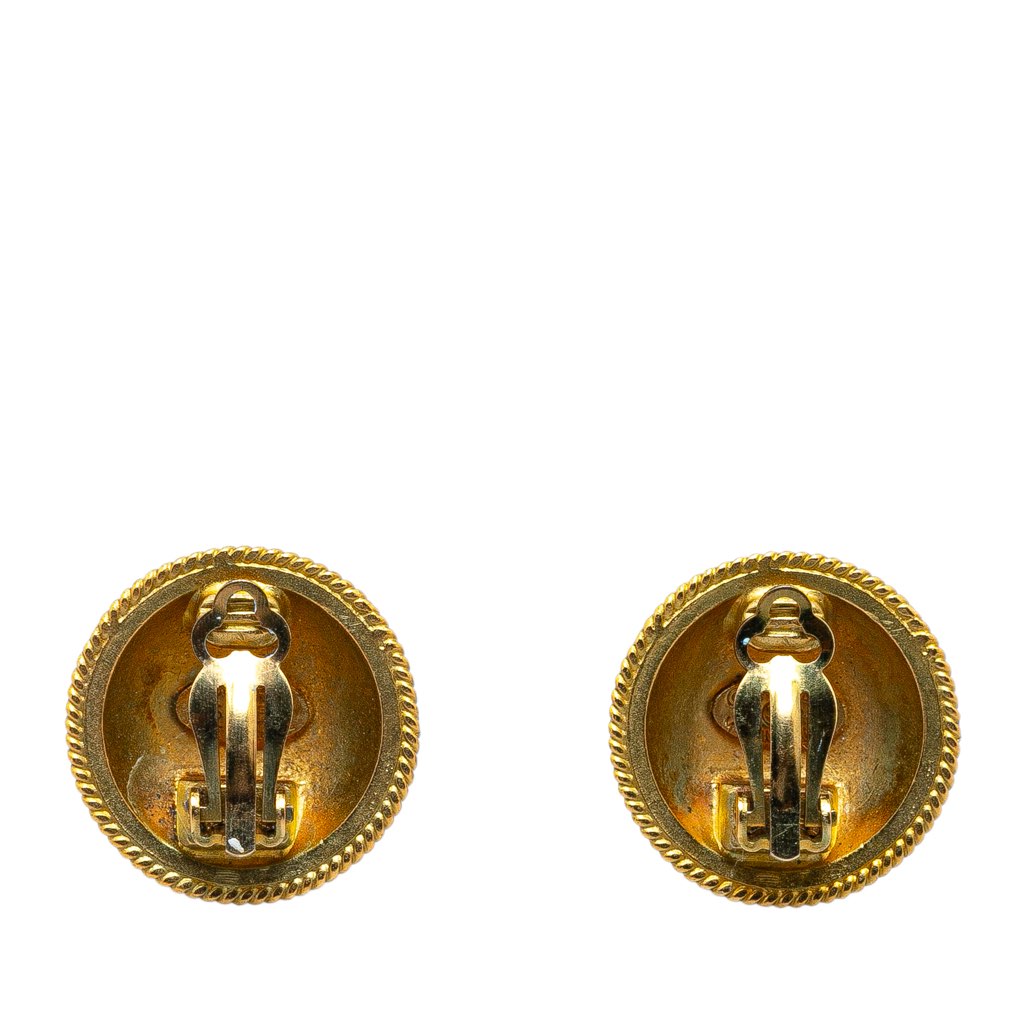 Chanel Gold Plated CC Clip On Earrings - 2