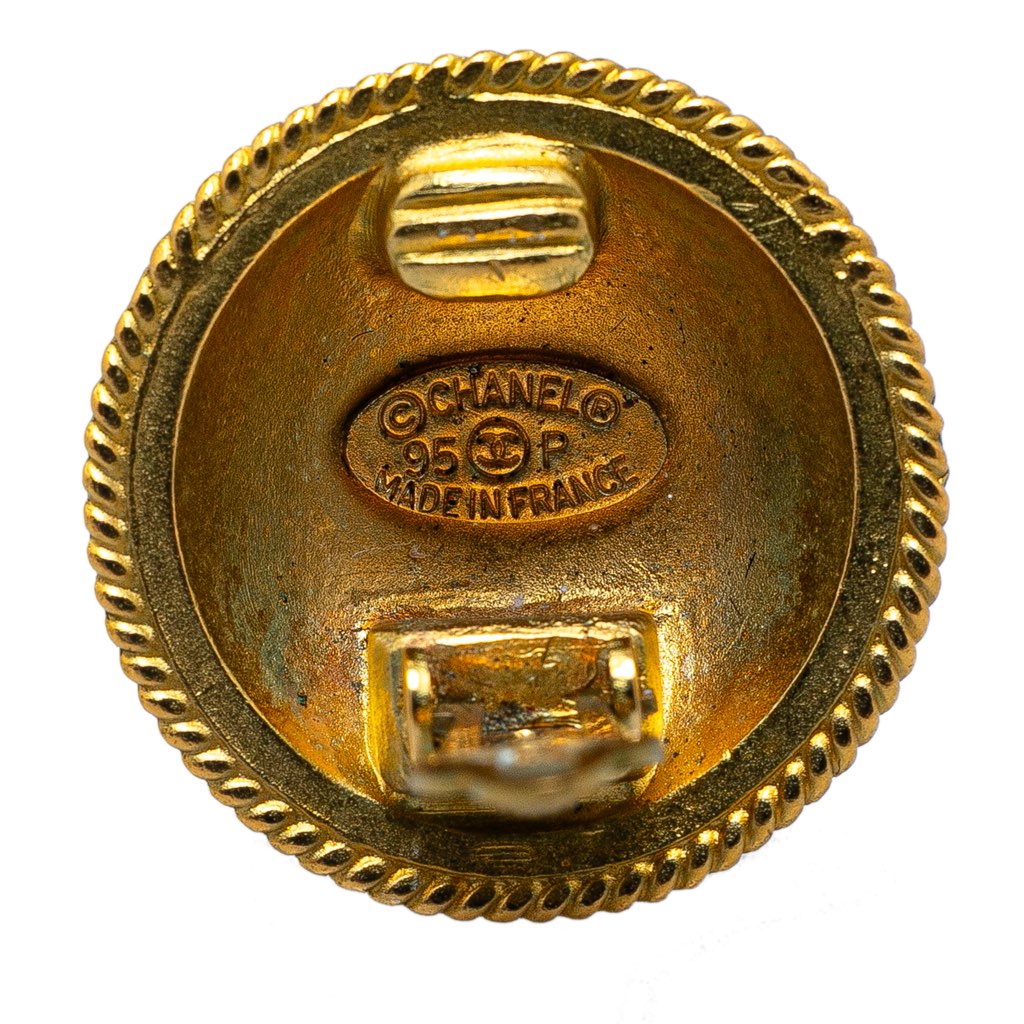 Chanel Gold Plated CC Clip On Earrings - 3