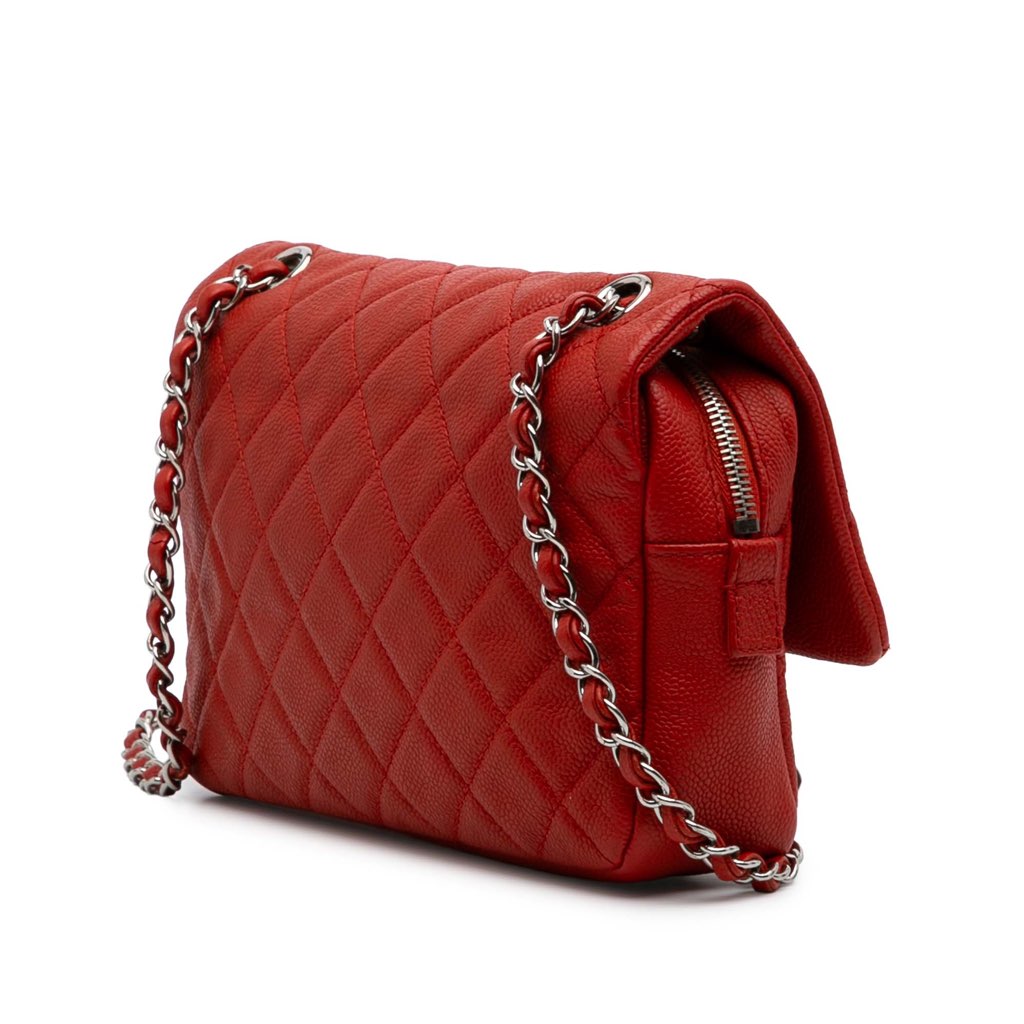 Chanel Medium Quilted Caviar Easy Flap - Back view