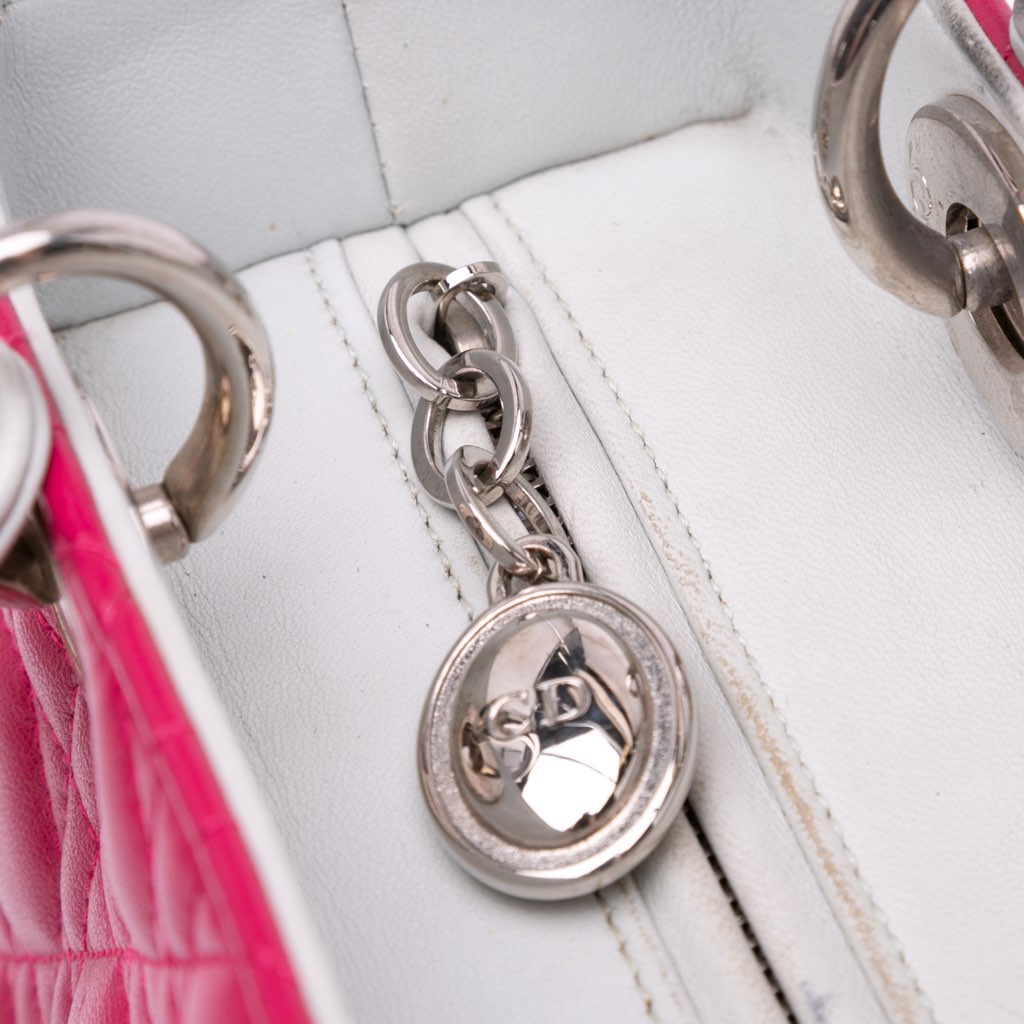 Dior Medium Tricolor Lambskin Cannage Lady Dior - Detail 2