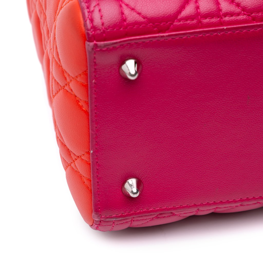 Dior Medium Tricolor Lambskin Cannage Lady Dior - Image 10