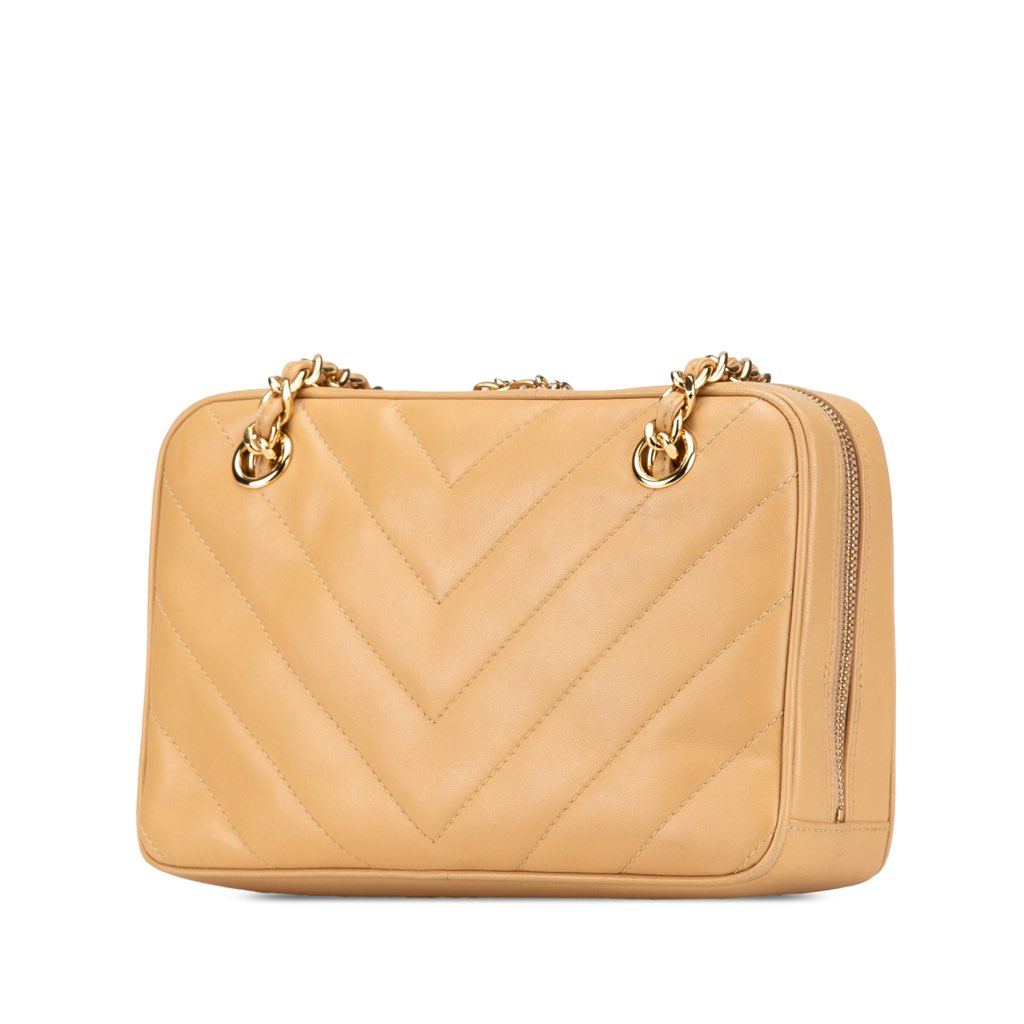 Chanel CC Chevron Quilted Lambskin Chain Shoulder Bag - 2