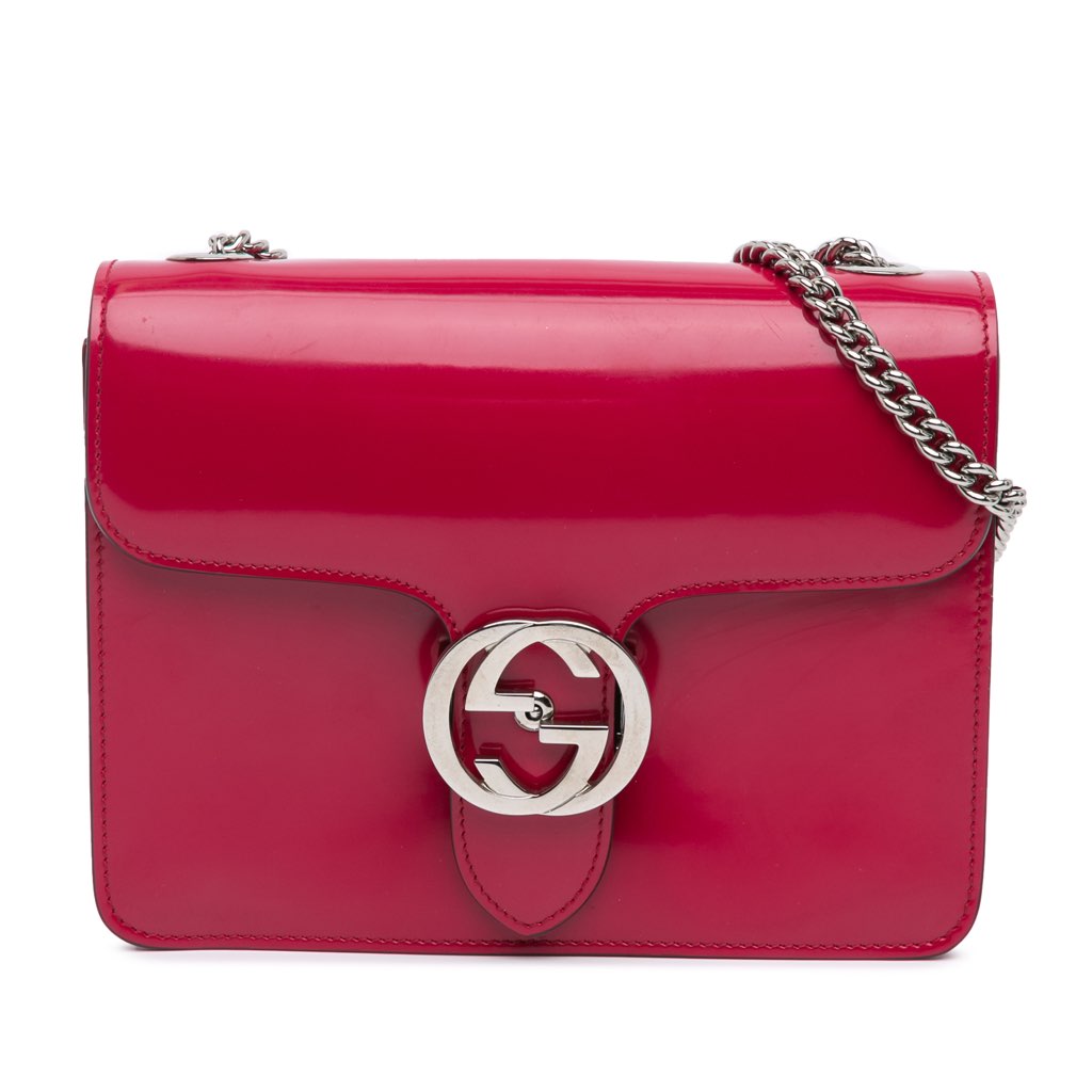 Gucci Small Polished Calfskin Interlocking G Dollar Crossbody