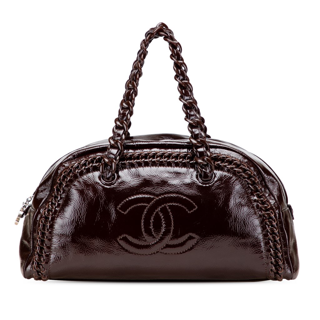 Chanel Large Patent Luxe Ligne Bowler Bag