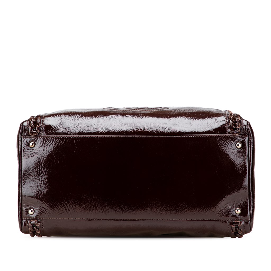 Chanel Large Patent Luxe Ligne Bowler Bag - 3