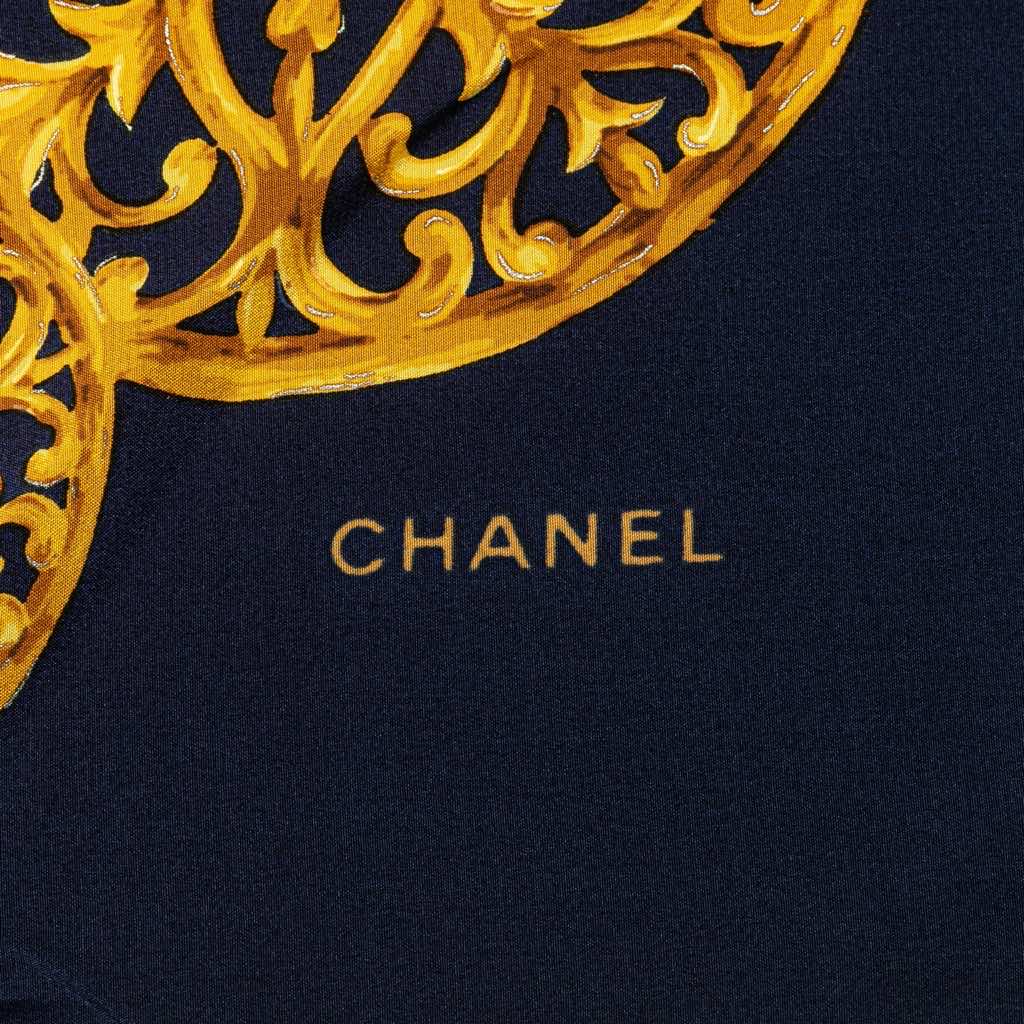 Chanel Gripoix Buttons Silk Scarf - Back view