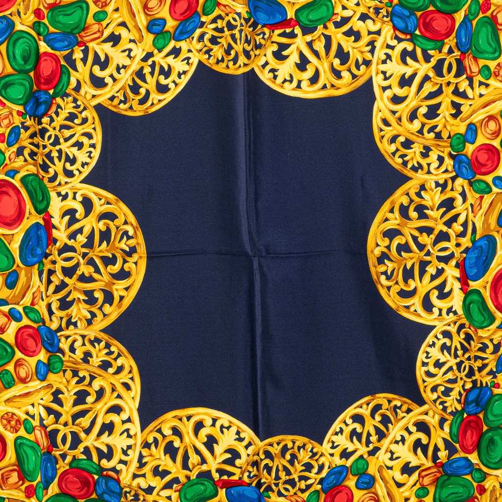 Chanel Gripoix Buttons Silk Scarf - Side view