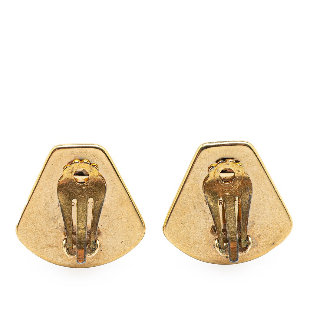 Hermès Royal Tiger Cloisonne Enamel Clip On Earrings - 2