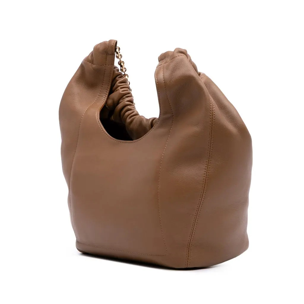 Loewe Small Mellow Nappa Lambskin Squeeze Bag Brown Leather Good - Back View