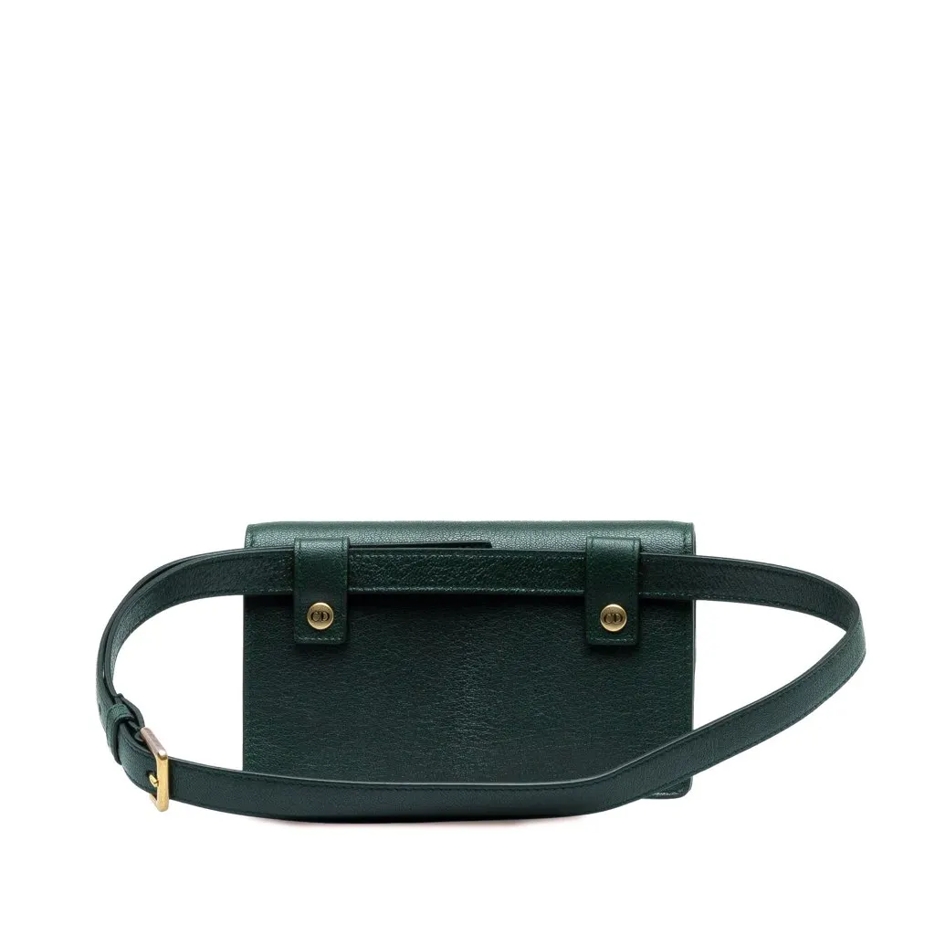 Dior Leather Saddle Belt Bag Green Leather Good - Inside View