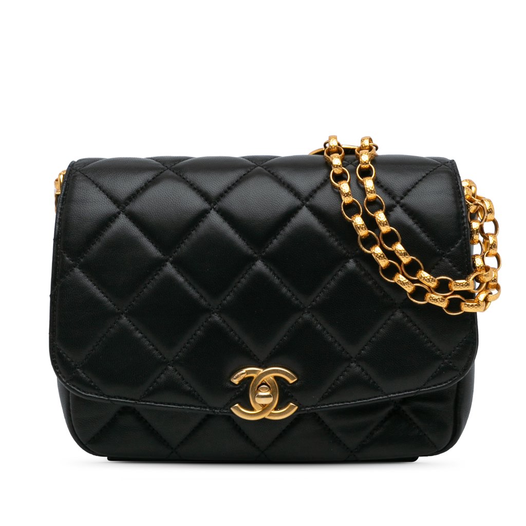 Chanel Medium Quilted Lambskin CC Coin Flap