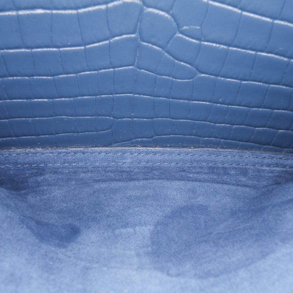 Saint Laurent Medium Croc Embossed Monogram Sunset Bag - 5