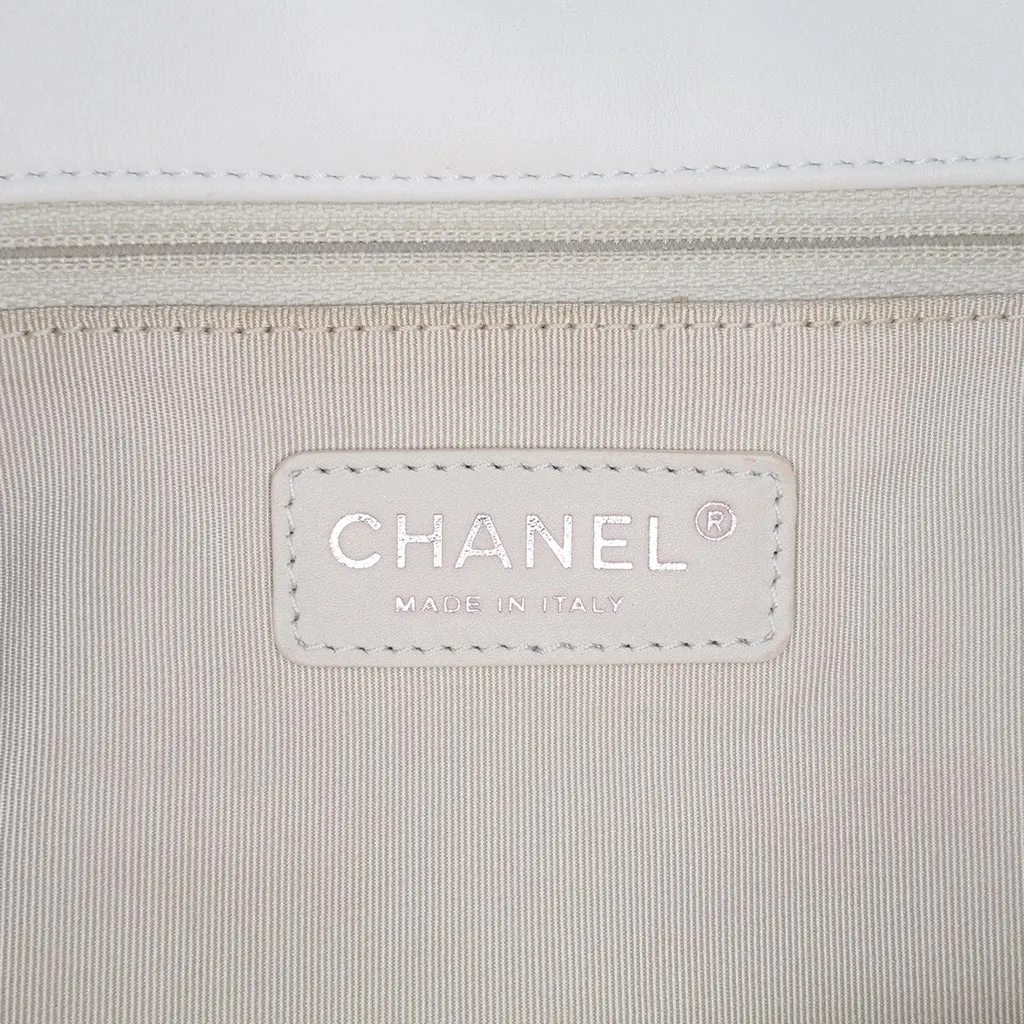 Chanel Jumbo Calfskin Canebiers Net Flap White Leather Good - Box View