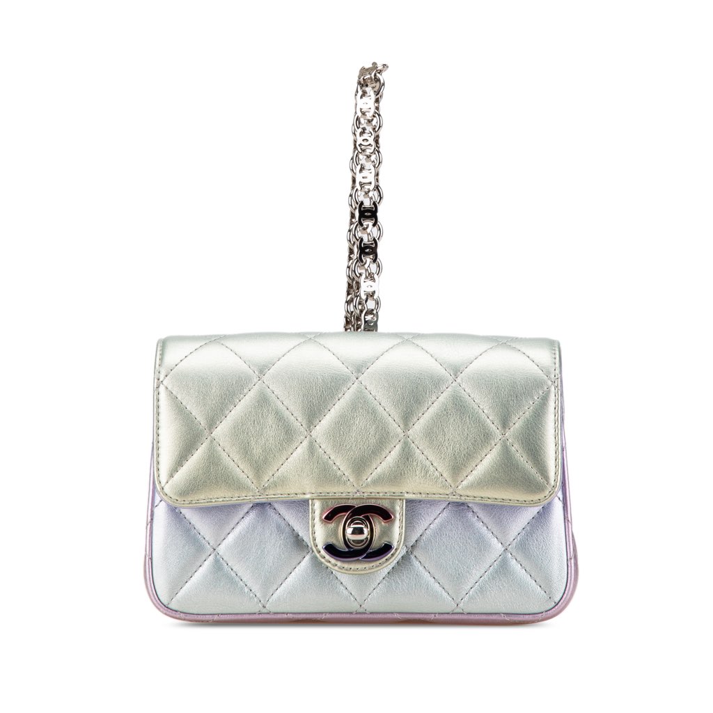 Chanel Quilted Gradient Metallic Calfskin Clutch