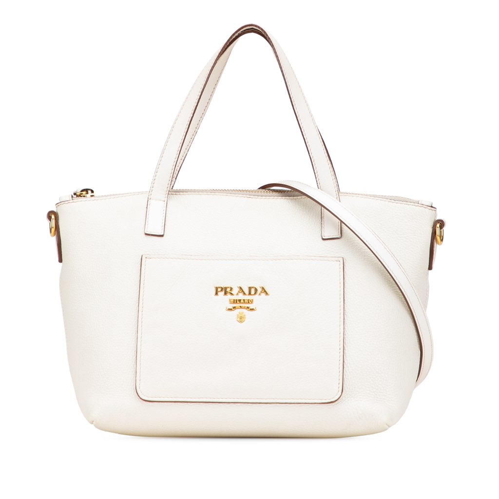 Prada Vitello Daino Front Pocket Tote