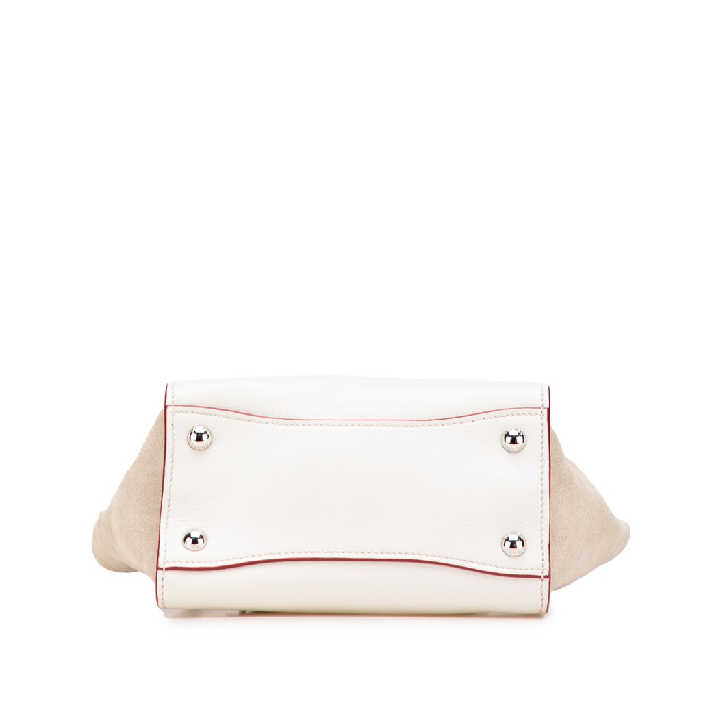 Prada Mini Scamosciato Trimmed Glace Calf Twin Pocket Satchel - Image 6