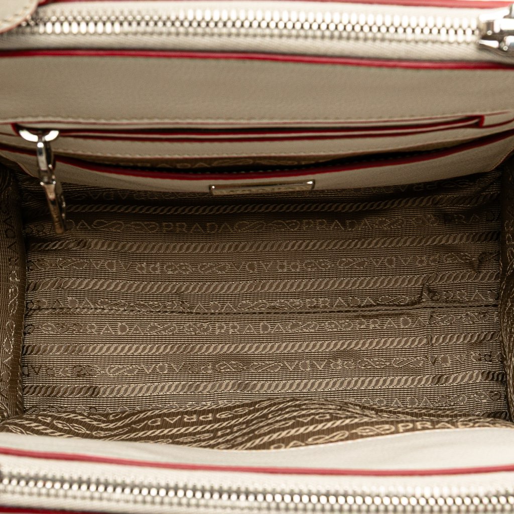 Prada Mini Scamosciato Trimmed Glace Calf Twin Pocket Satchel - 4