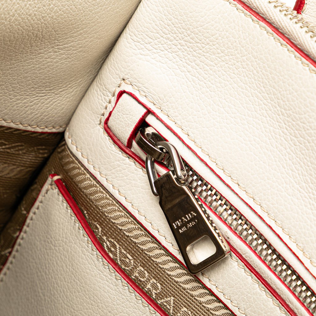 Prada Mini Scamosciato Trimmed Glace Calf Twin Pocket Satchel - Image 10