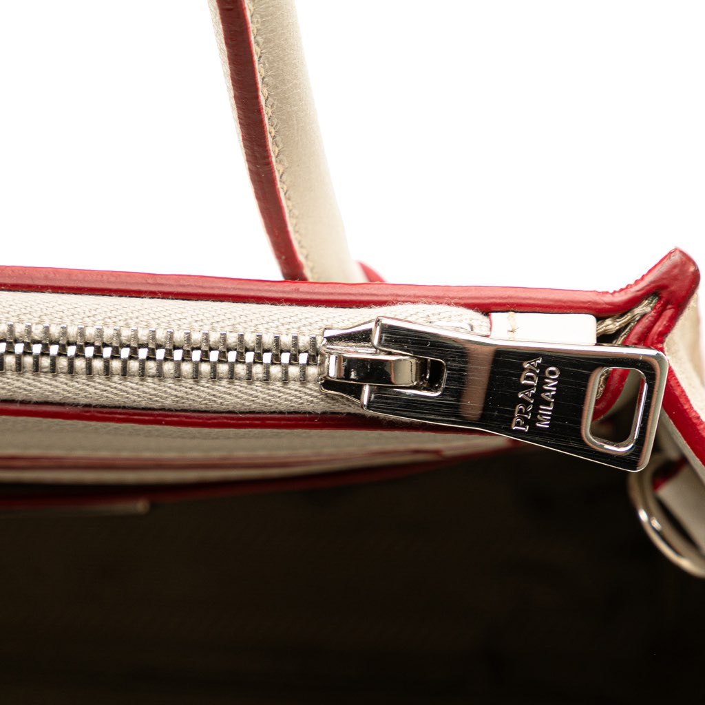 Prada Mini Scamosciato Trimmed Glace Calf Twin Pocket Satchel - Image 11