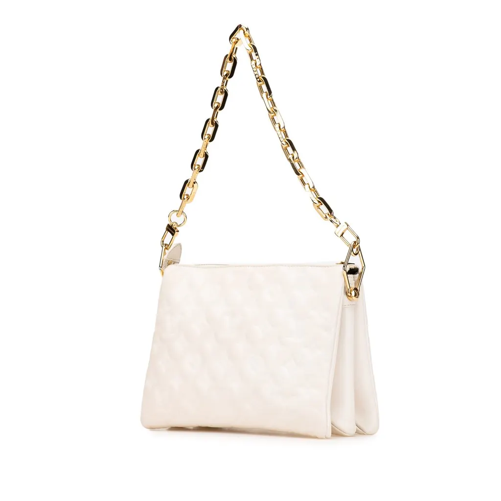 Louis Vuitton Monogram Coussin PM White Leather Very good - Back View