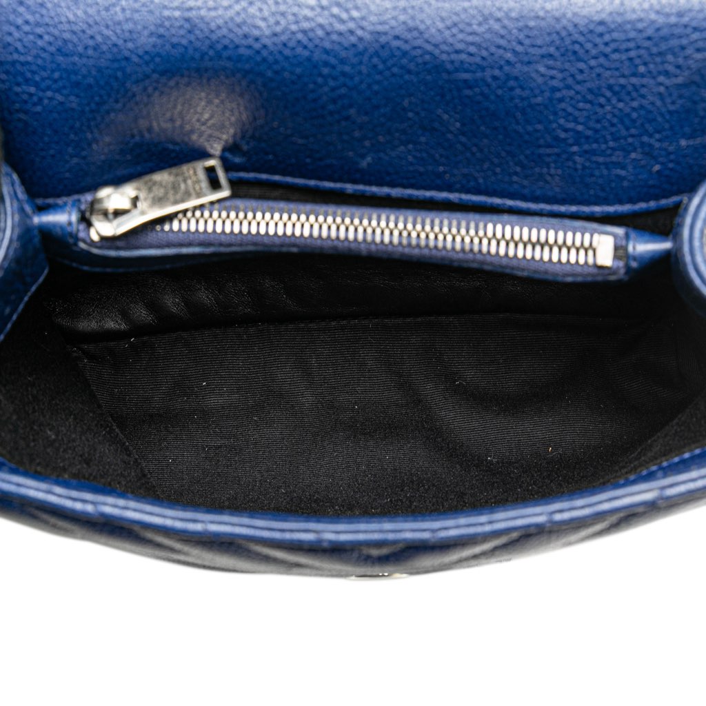 Saint Laurent Medium Quilted Chevron Sheepskin College Satchel - 4