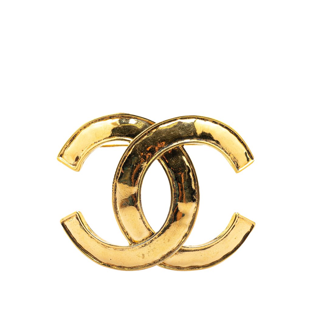 Chanel Gold Plated CC Brooch