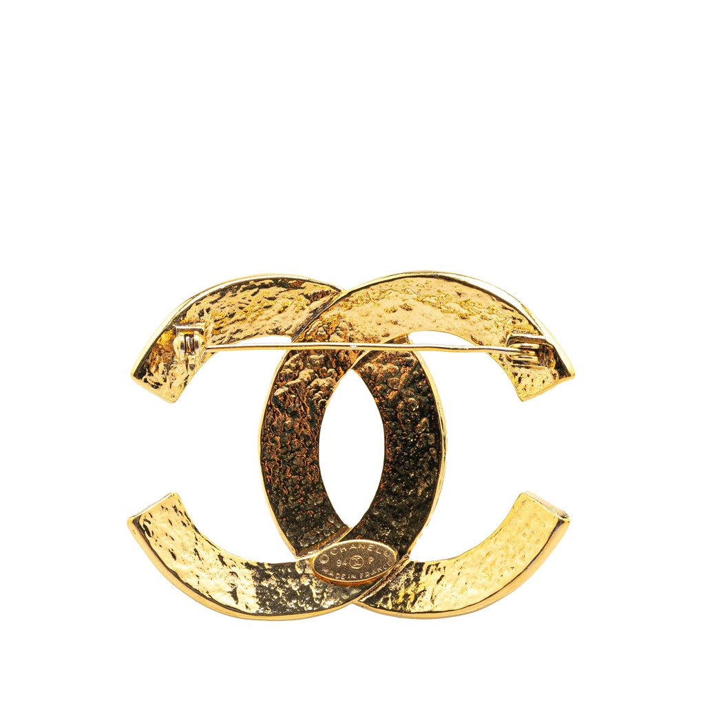 Chanel Gold Plated CC Brooch - 2