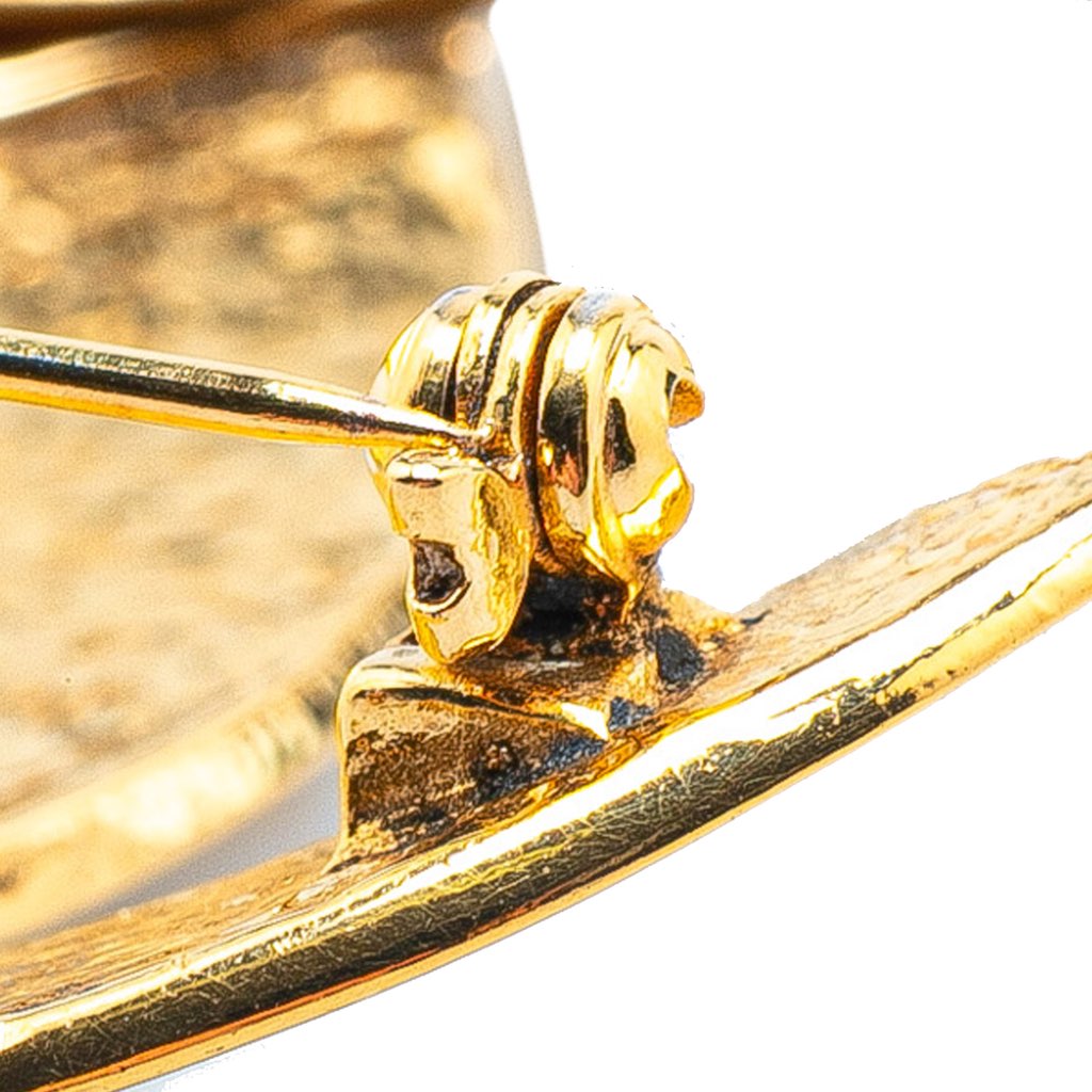 Chanel Gold Plated CC Brooch - 4