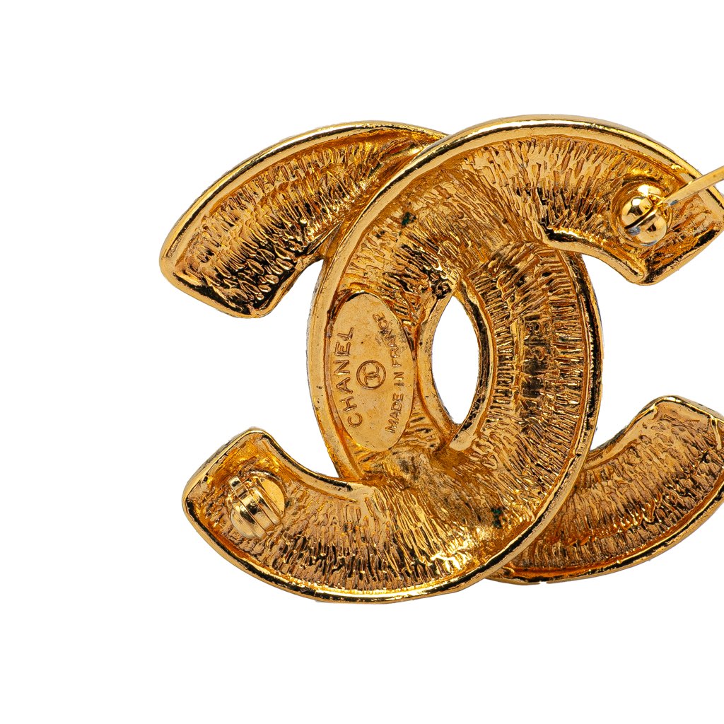 Chanel Gold Plated CC Quilted Brooch - 3