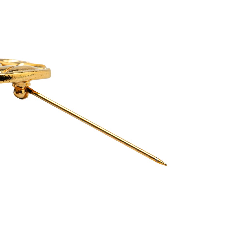 Chanel Gold Plated CC Quilted Brooch - 4
