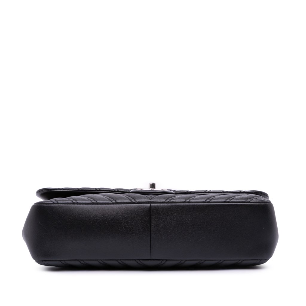 Chanel Jumbo Classic Chevron Lambskin Double Stitch Single Flap - 3