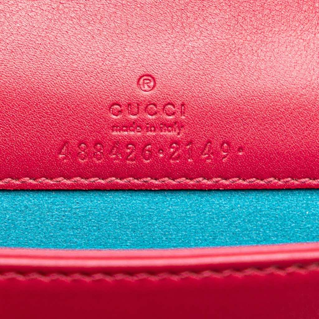 Gucci Mini GG Marmont Embroidered Matelasse Velvet Love Wallet On Chain - 5