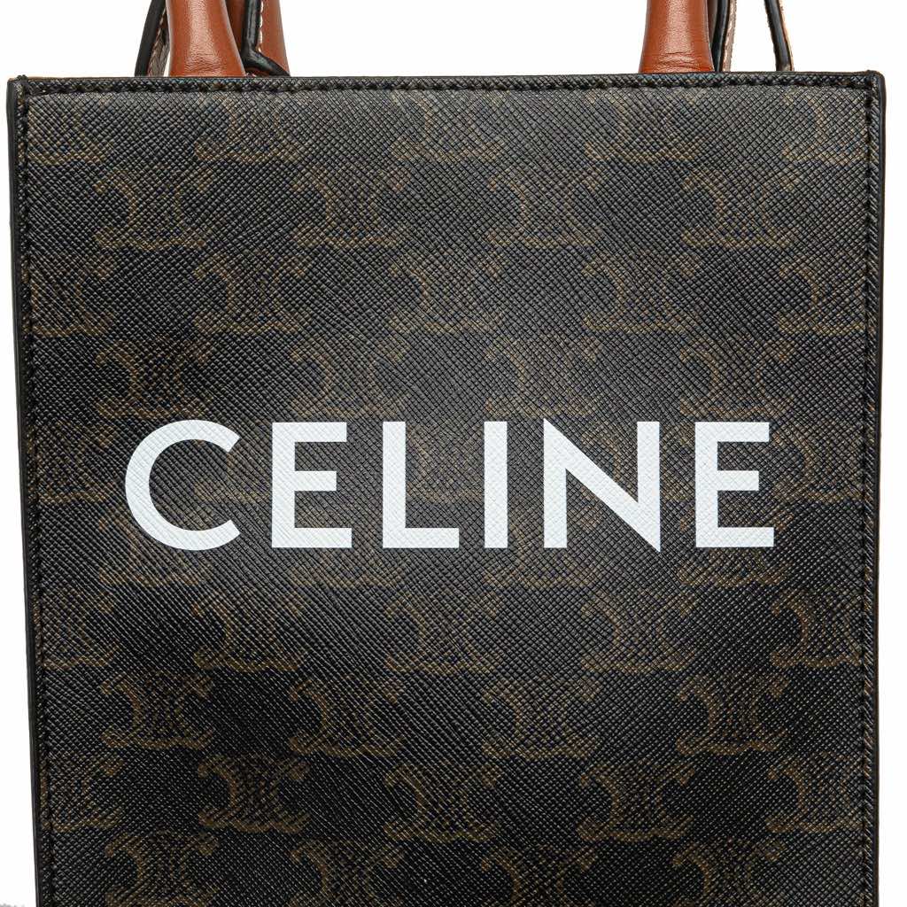Celine Mini Triomphe Coated Canvas Vertical Cabas Satchel - Detail 2