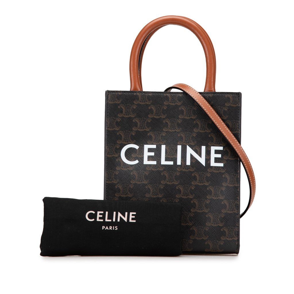 Celine Mini Triomphe Coated Canvas Vertical Cabas Satchel - Image 12