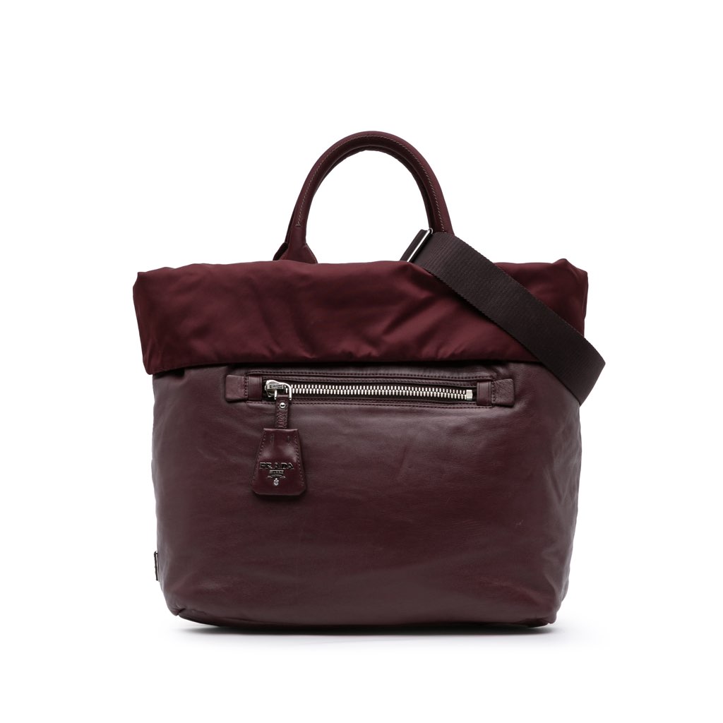 Prada Tessuto and Nappa Reversible Satchel