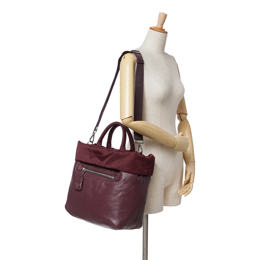 Prada Tessuto and Nappa Reversible Satchel - Image 12