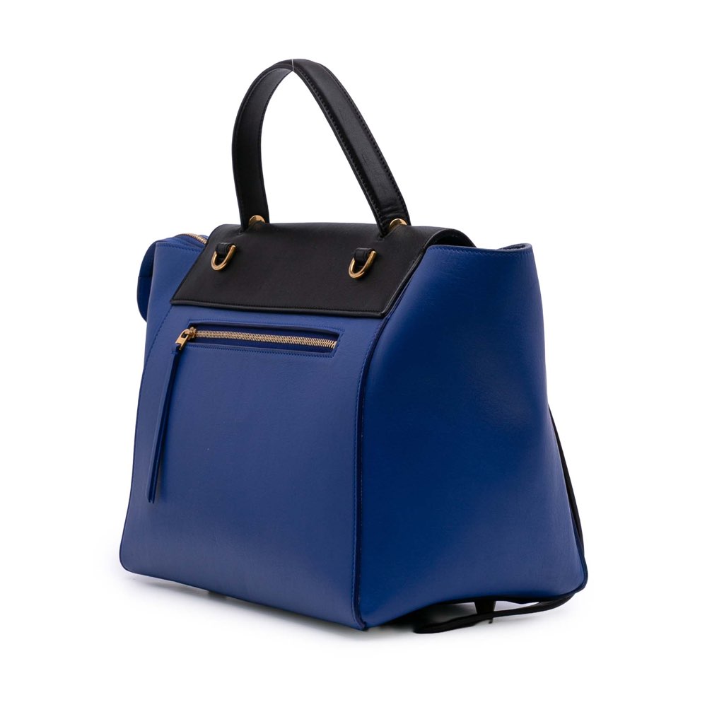 Celine Mini Bicolor Grained Calfskin Belt Bag - Back view